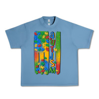 Pebble Blue autism american flag Urban Heavy Tee - MaliasSmallBusiness