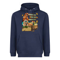 Navy Pumpkin patch hayrides and corn maze Heavyweight Hoodie - NancyCooperArtShop