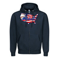 Navy usa flag baseball Zipper Hoodie - BarkalooDesign