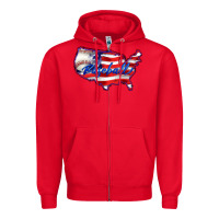 Red usa flag baseball Zipper Hoodie - BarkalooDesign