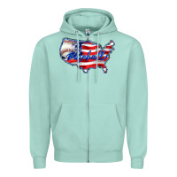 Seafoam usa flag baseball Zipper Hoodie - BarkalooDesign