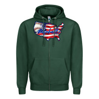 Sports Green usa flag baseball Zipper Hoodie - BarkalooDesign