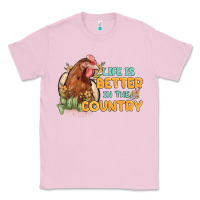 Bubblegum Pink life is better in the country Classic Tee - MaliasSmallBusiness
