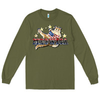 Army Green meowica cat Long Sleeve Tee - NancyCooperArtShop