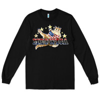 Black meowica cat Long Sleeve Tee - NancyCooperArtShop