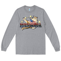 Heather Grey meowica cat Long Sleeve Tee - NancyCooperArtShop