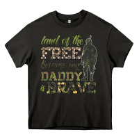 Asphalt land of the free because my daddy is brave Heavy Core Tee - HRA Design Shop