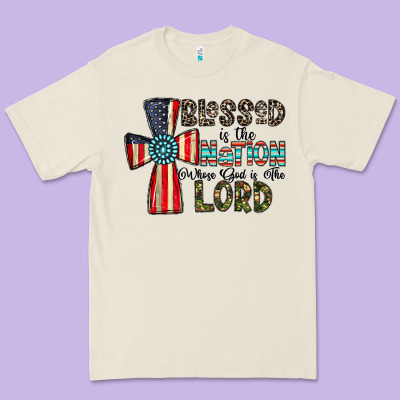 Blessed İs The Nation Whose God Is The Lord Premium Tee Designed By Cowhidedigitalart