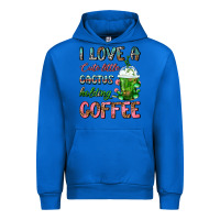 Cobalt I Love A Cute Little Cactus Holding Coffee Urban Hoodie - FaDigitalArtStudio