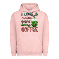 Pigment Salmon I Love A Cute Little Cactus Holding Coffee Urban Hoodie - FaDigitalArtStudio