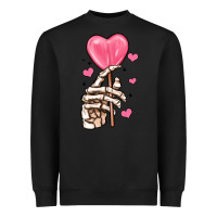 Black skeleton hand with sugar valentines day Heavyweight Sweatshirt - MaliasSmallBusiness