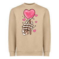 Mushroom skeleton hand with sugar valentines day Heavyweight Sweatshirt - MaliasSmallBusiness