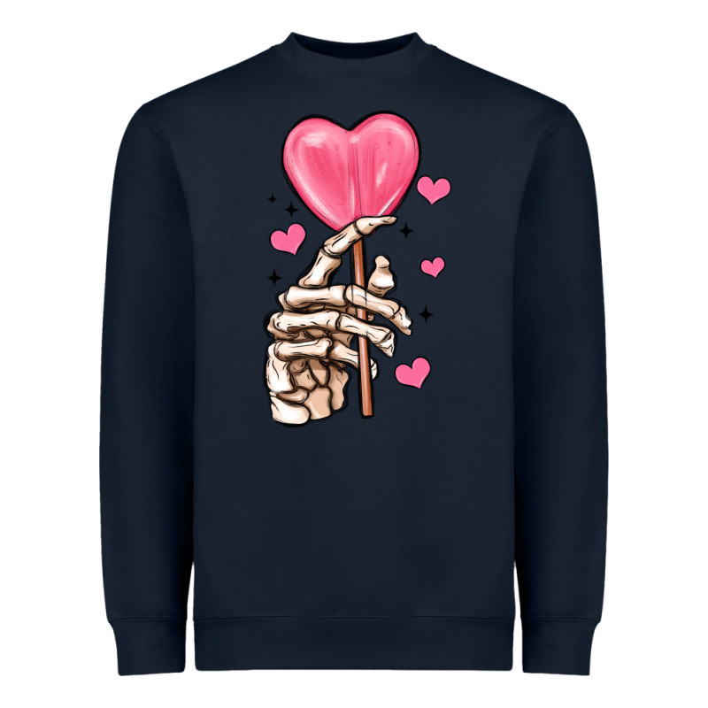 Skeleton Hand With Sugar Valentines Day Heavyweight Sweatshirt by MaliasSmallBusiness | Teevron
