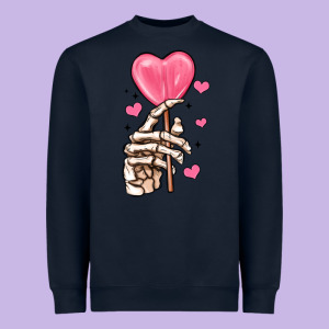 Skeleton Hand With Sugar Valentines Day Heavyweight Sweatshirt Designed By Maliassmallbusiness