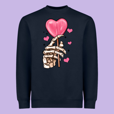 Skeleton Hand With Sugar Valentines Day Heavyweight Sweatshirt Designed By Maliassmallbusiness