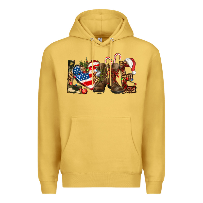 Army Christmas Love 4th Of July Premium Hoodie by HowdyJamesFarm | Teevron