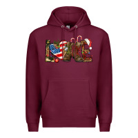 Burgundy Army christmas love 4th Of July Premium Hoodie - HowdyJamesFarm