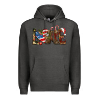 Charcoal Heather Army christmas love 4th Of July Premium Hoodie - HowdyJamesFarm