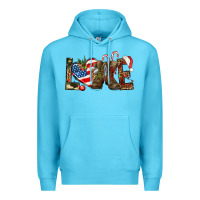 Ocean Blue Army christmas love 4th Of July Premium Hoodie - HowdyJamesFarm