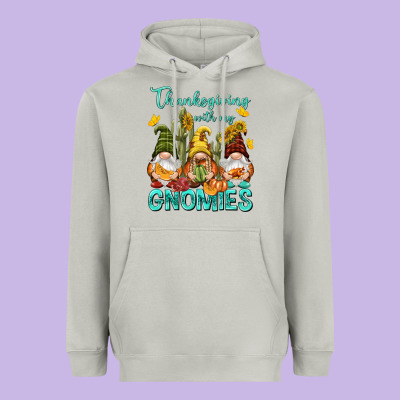 Thanksgiving With My Gnomes Heavyweight Hoodie Designed By Nancycooperartshop