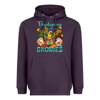 Plum Thanksgiving With My Gnomes Heavyweight Hoodie - NancyCooperArtShop
