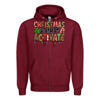 Burgundy christmas spirit activate Zipper Hoodie - Jasminsmagicworld