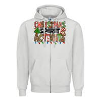 Dove Grey christmas spirit activate Zipper Hoodie - Jasminsmagicworld