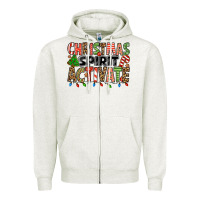 Oatmeal Heather christmas spirit activate Zipper Hoodie - Jasminsmagicworld
