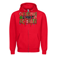 Red christmas spirit activate Zipper Hoodie - Jasminsmagicworld