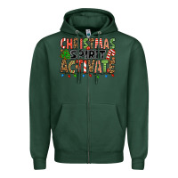 Sports Green christmas spirit activate Zipper Hoodie - Jasminsmagicworld