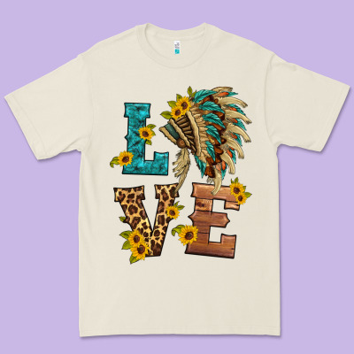 Love Indian Headdress Premium Tee Designed By Hra Design Shop