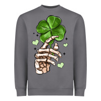 Storm skeleton hand with shamrock st patrick s day Heavyweight Sweatshirt - MaliasSmallBusiness