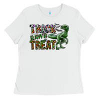 White Trick RAWR Treat Ladies Tee - CowhideDigitalArt
