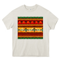 Cream thunderbird bullskull Aztec pattern Heavy Core Tee - BarkalooDesign