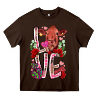 Chocolate Brown love cow valentine Heavy Core Tee - RacoonDesign