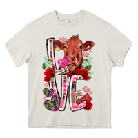 Cream love cow valentine Heavy Core Tee - RacoonDesign
