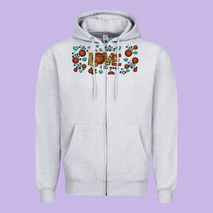 For The Love Of The Game Basketball Zipper Hoodie Designed By Jasminsmagicworld