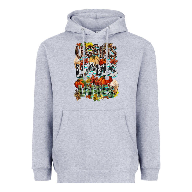 Leaves Lattes Fall Pumpkin Heavyweight Hoodie by NancyCooperArtShop | Teevron