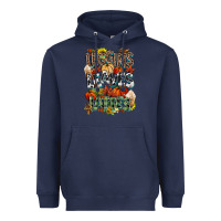 Navy Leaves lattes Fall pumpkin Heavyweight Hoodie - NancyCooperArtShop
