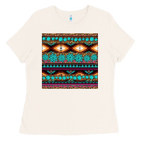 Bone aztec turquoise gemstone seamless pattern Ladies Tee - HRA Design Shop