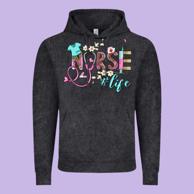 Nurse Life Vintage Hoodie Designed By Barkaloodesign