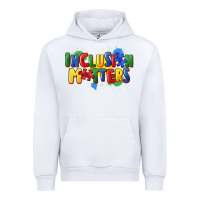 White Inclusion matters Urban Hoodie - FaDigitalArtStudio