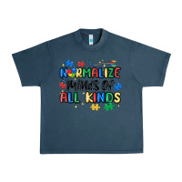 Midnight Navy normalize minds of all kinds Urban Heavy Tee - MaliasSmallBusiness