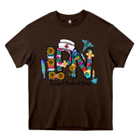 Chocolate Brown lpn licensed practial nurse Heavy Core Tee - CowhideDigitalArt