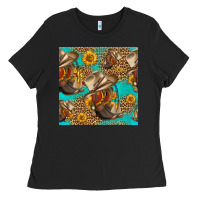 Black western boots and hat seamless pattern Ladies Tee - HRA Design Shop