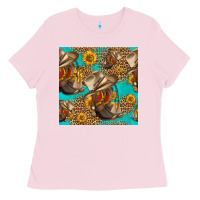 Bubblegum Pink western boots and hat seamless pattern Ladies Tee - HRA Design Shop