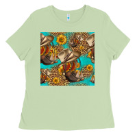 Matcha western boots and hat seamless pattern Ladies Tee - HRA Design Shop