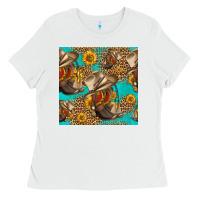White western boots and hat seamless pattern Ladies Tee - HRA Design Shop