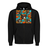 Black autumn pumpkins holstein cow Zipper Hoodie - Jasminsmagicworld