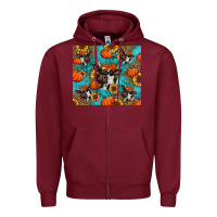 Burgundy autumn pumpkins holstein cow Zipper Hoodie - Jasminsmagicworld